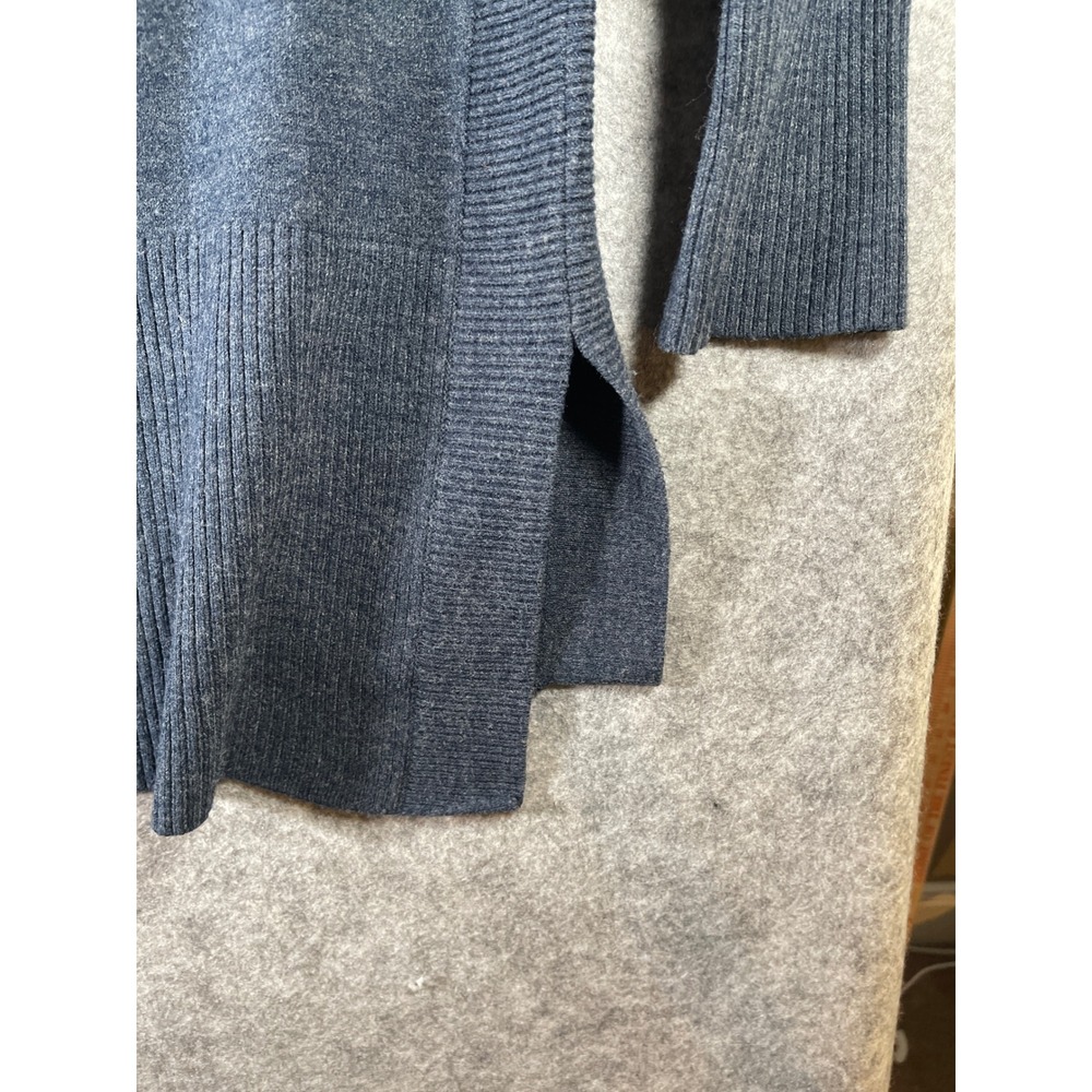 French Connection Mens Charcoal Gray Turtleneck Sweater‎ High Low Hem Size M